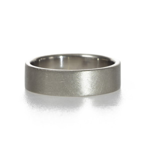 Simple palladium wedding band with matte finish handmade by artist Kendra Renee