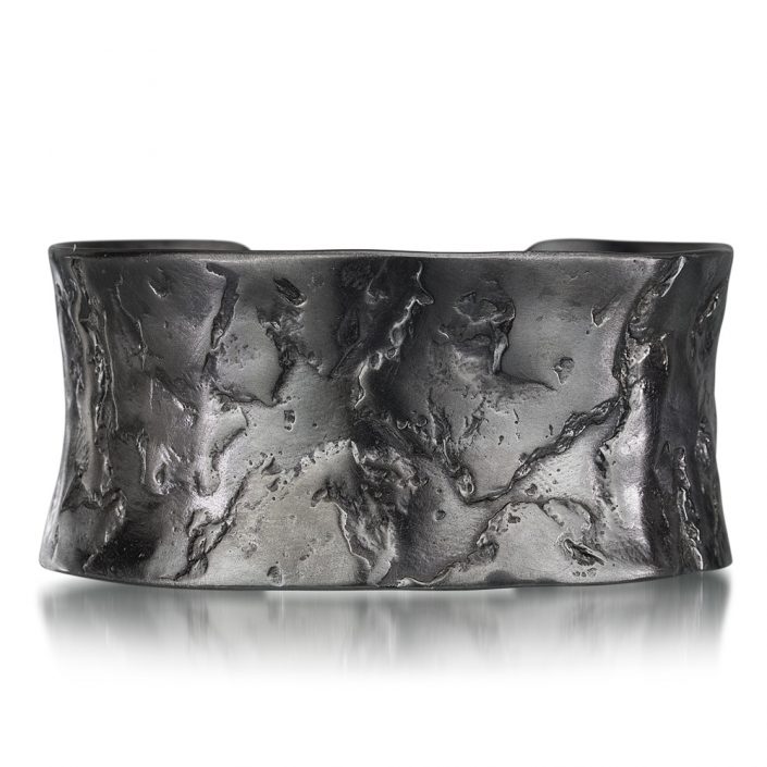 Textured silver cuff bracelet by Kendra Renee