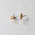 Geometric faceted gold post earrings
