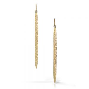 Solid gold and diamond stiletto earrings by Kendra Renee