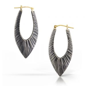 Textured Hoop Earring in gold and silver