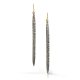 Long and lean silver and gold stiletto earrings