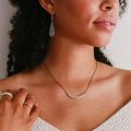 Rustic textured earrings with diamonds by Kendra Renee