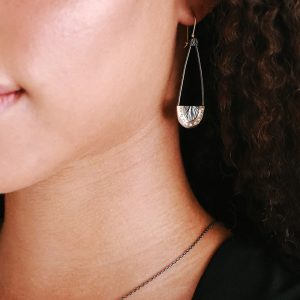 Gold, silver and diamond statement earrings