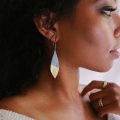 Gold and silver leaf earrings by Kendra Renee
