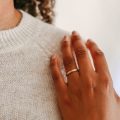 Slim, geometric wedding band by Kendra Renee