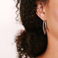 Rustic hoop earrings in gold and silver by Kendra Renee