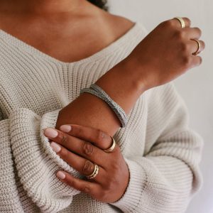 Textured silver bangles by Kendra Renee