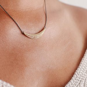 Delicate textured gold and silver necklace